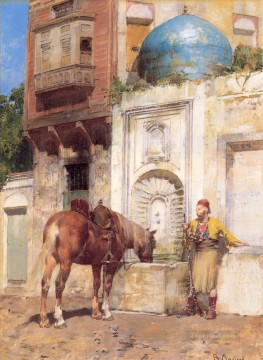  Arabian Oil Painting - At the Well Arabian Alberto Pasini